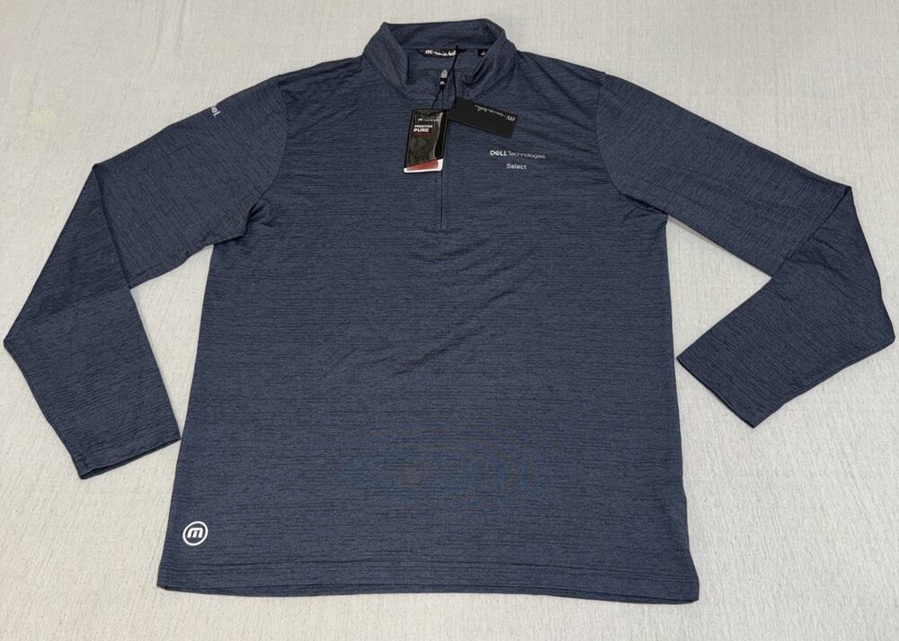 Travis Mathew Prestige Pure Performance 1/4 Zip Blue Large Dell Technologies NWT